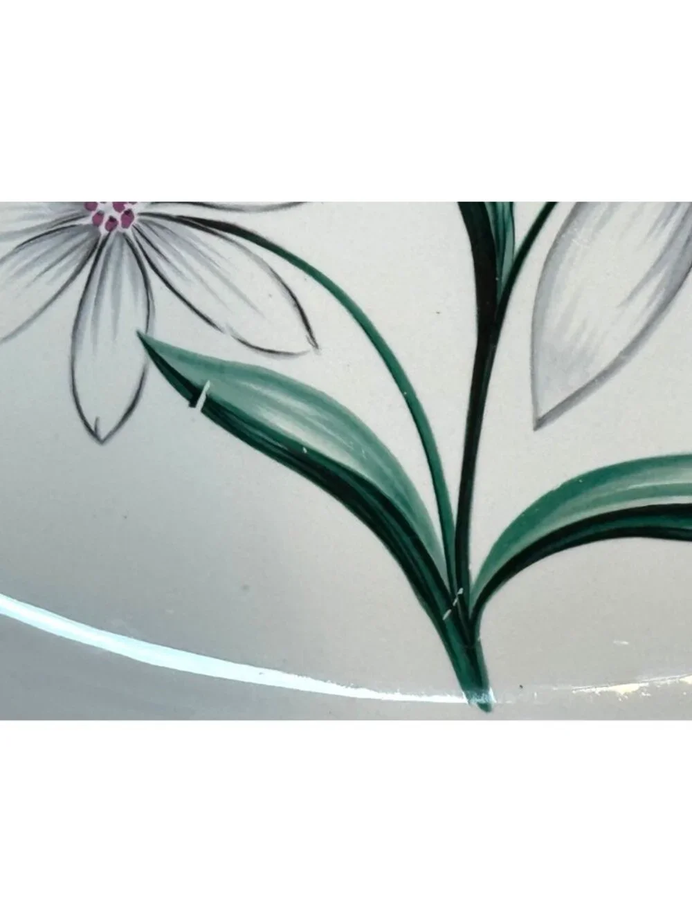 Vintage Homer Laughlin Debutante Oval Serving Platter White Floral 14 Inch - Picture 3 of 10
